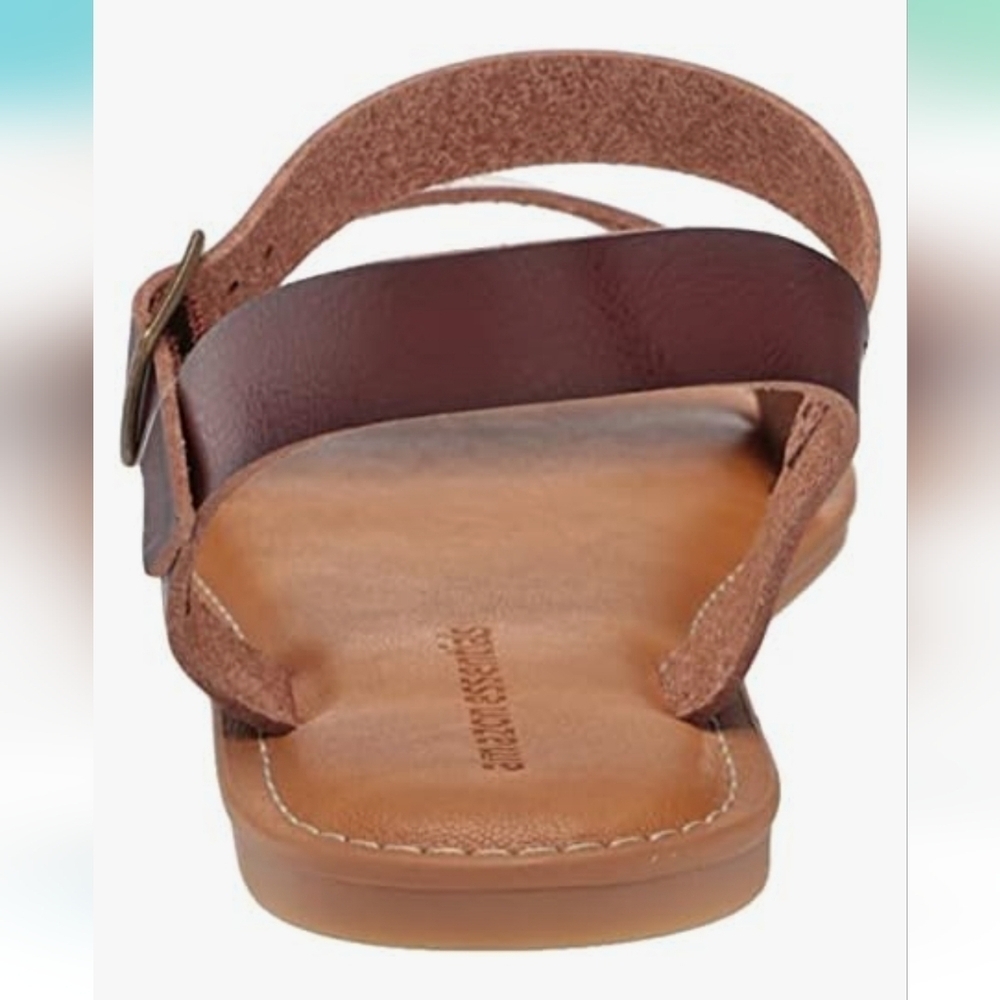 Amazon Essentials Women's Two Strap Buclke Sandals Brown Size 7.5W - Picture 7 of 11